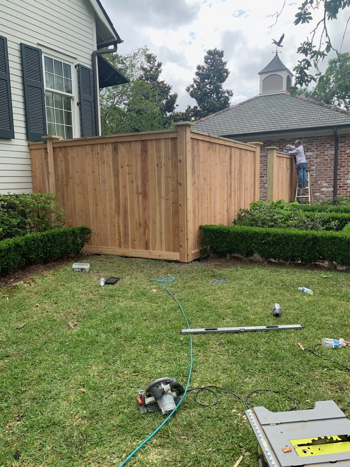 Privacy fence being built in New Orleans